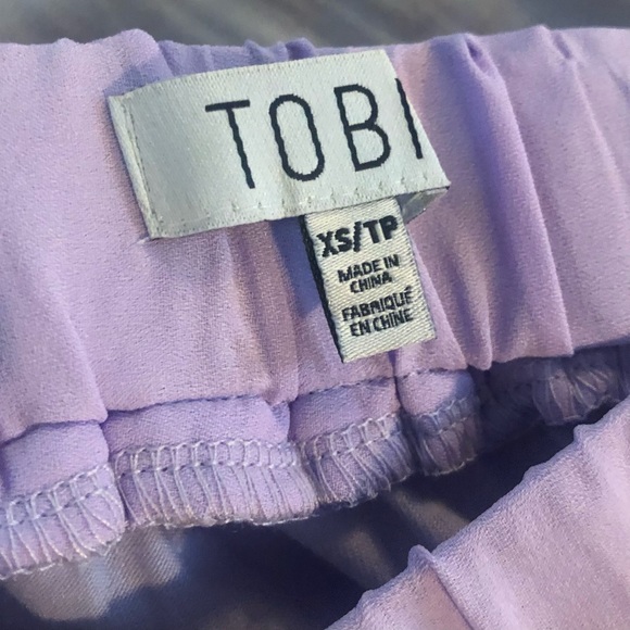 Tobi Womens Crochet Lace Overlay Mini Skirt Lilac Purple Size XS - Picture 4 of 6